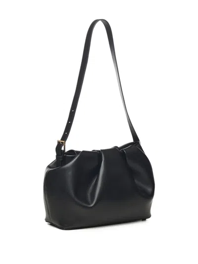Themoirè Slouchy Vegan Shoulder Bag With Adjustable Strap In Black
