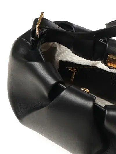 Themoirè Slouchy Vegan Shoulder Bag With Adjustable Strap In Black