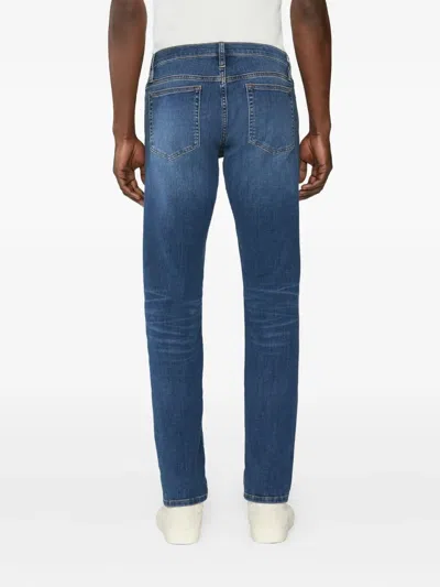 Frame Five-pocket Design Straight Jeans In Blue