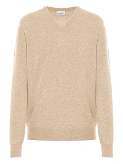 Malo V-neck Cashmere Sweater In Neutral