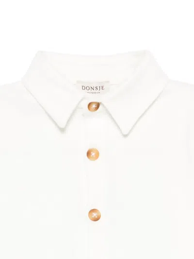 Donsje Button-fastening Collared Top In White