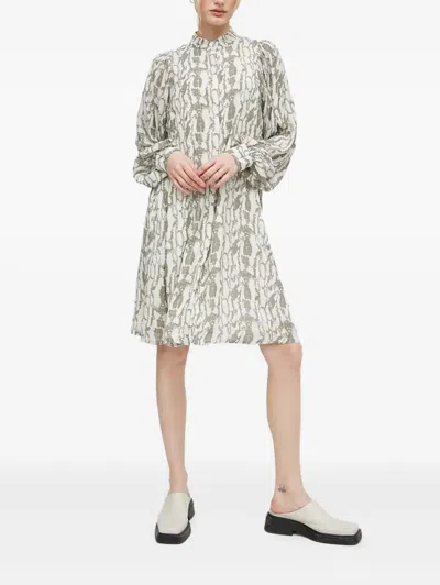 Bruuns Bazaar Barbareabbphilina Snake-print Midi Dress In White