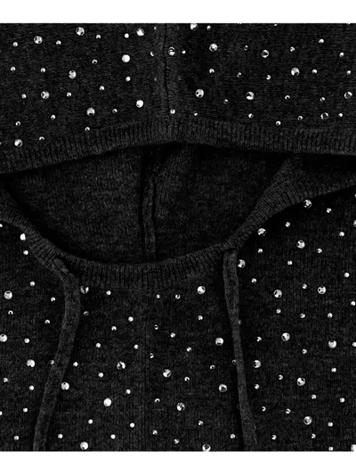 Pinko Balaclava With Drawstring And Rhinestones In Black