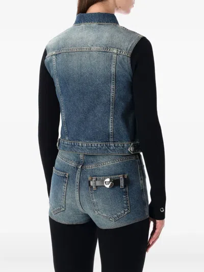 Coperni Hybrid Denim And Knit Jacket In Blue