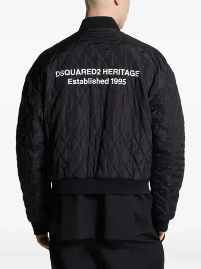 Dsquared2 Quilted Bomber Jacket In Blue