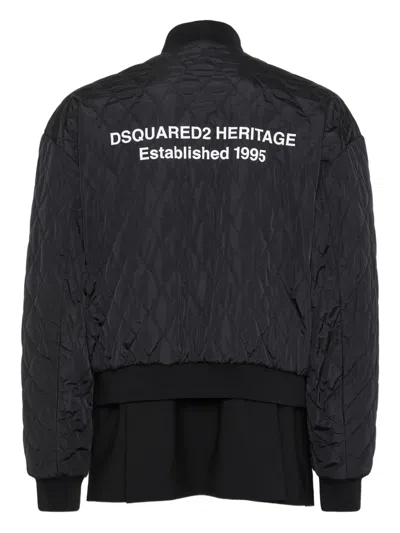 Dsquared2 Quilted Bomber Jacket In Blue