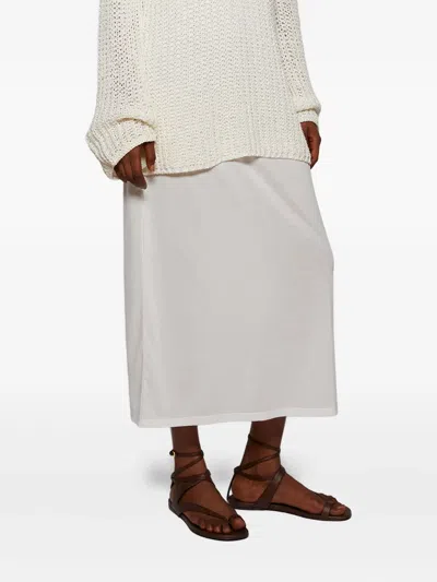 Khaite Aimee Ankle-wrap Leather Sandals In Brown