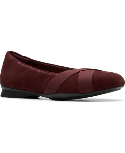 Clarks Jazmynn Gem Suede Ballet Flat In Burgundy