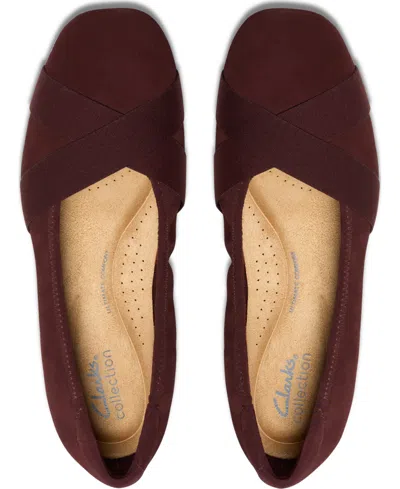 Clarks Jazmynn Gem Suede Ballet Flat In Burgundy