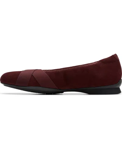 Clarks Jazmynn Gem Suede Ballet Flat In Burgundy