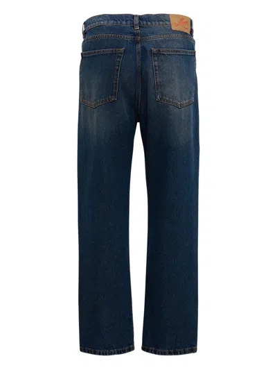 Msgm Logo-patch Jeans In Blue