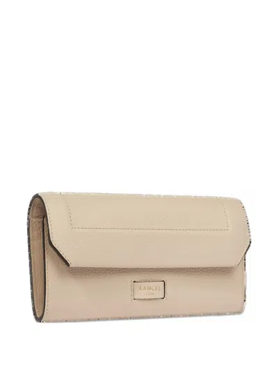 Lancel Ninon Flap-closure Leather Wallet In Brown