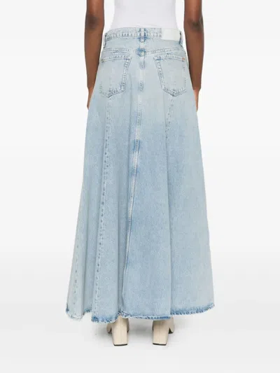 7 For All Mankind High-waisted Denim Maxi Skirt In Blue