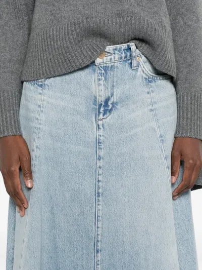 7 For All Mankind High-waisted Denim Maxi Skirt In Blue