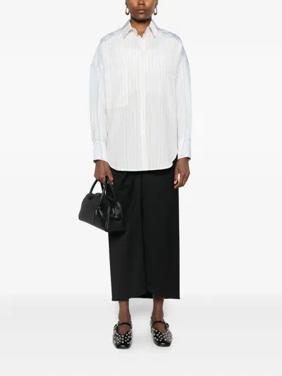 Tela Stretch Wool Blend Skirt In Black