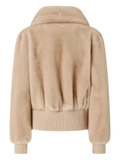 Pinko Faux-fur Jacket In Neutral
