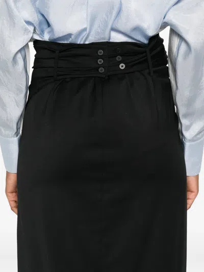 Tela Stretch Wool Blend Skirt In Black