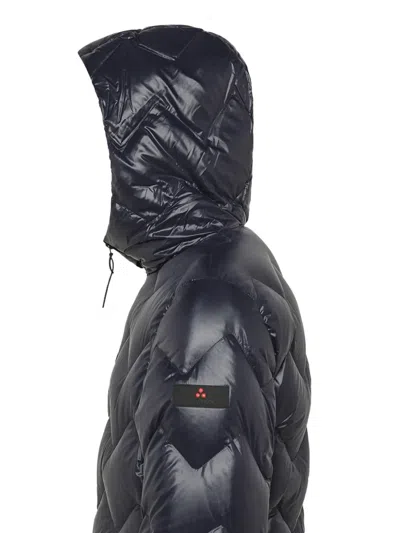 Peuterey Blue Chevron Quilted Duvet In Black