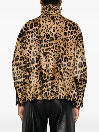 Simonetta Ravizza Leopard Print Zip-front Jacket In Animal Print