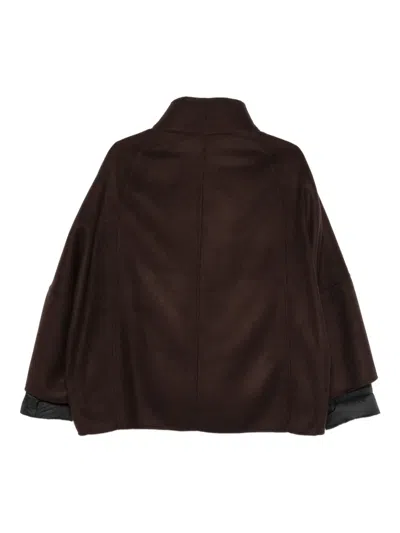 Moorer Double Cashmere Jacket In Brown