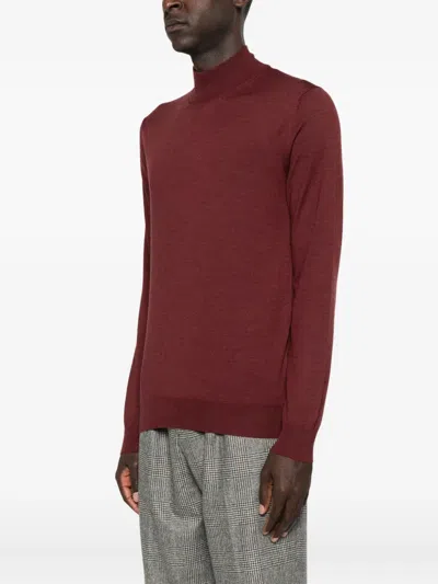 Corneliani Long-sleeve Wool Sweater In Red