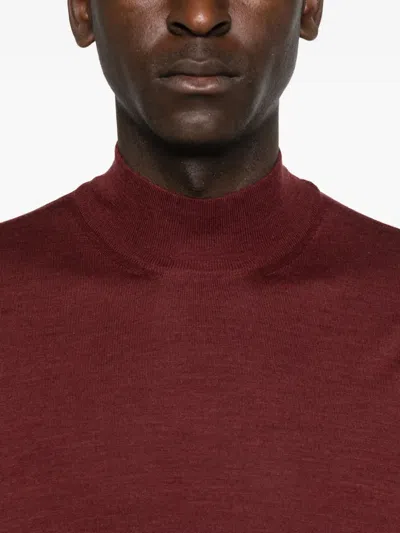 Corneliani Long-sleeve Wool Sweater In Red