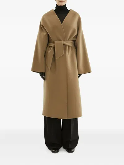 La Collection Belted Wrap Coat In Brown