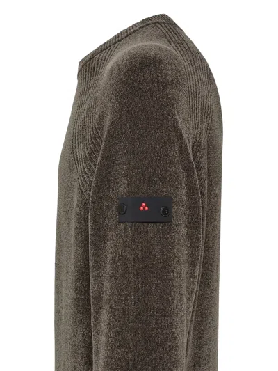 Peuterey Brown Shaved Chenille Sweater In Multi