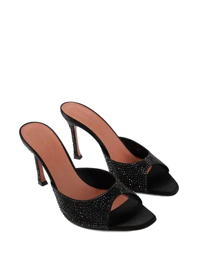 Amina Muaddi Alexa Crystal Embellished Slide Sandal In Black