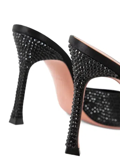 Amina Muaddi Alexa Crystal Embellished Slide Sandal In Black