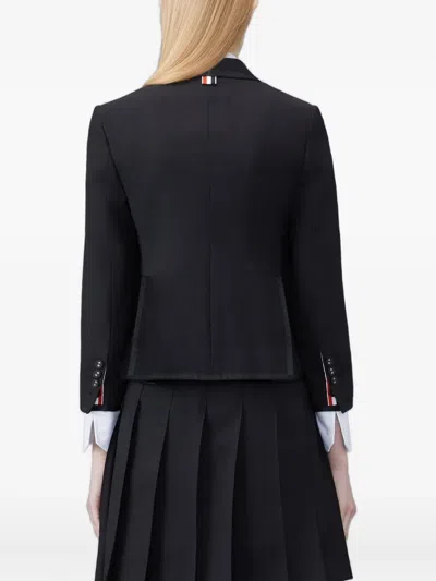 Thom Browne Notched-lapel Fitted Jacket In Black