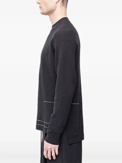 Devoa Ribbed-knit Pullover Sweater In Black