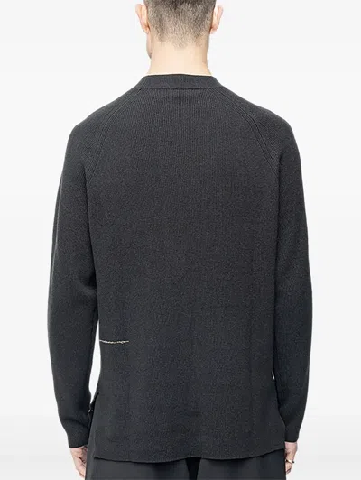 Devoa Ribbed-knit Pullover Sweater In Black