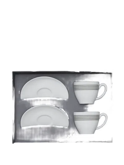 Thom Browne 4-bar Coffee Cup Set In White