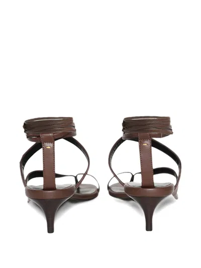 Khaite 350mm Aimee Strappy Leather Heeled Sandals In Black