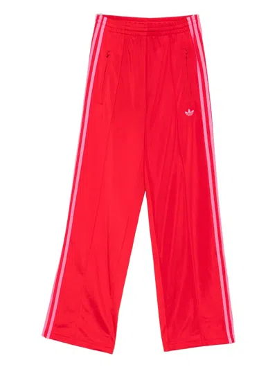 Adidas Originals Stripe-detail Trousers In Red