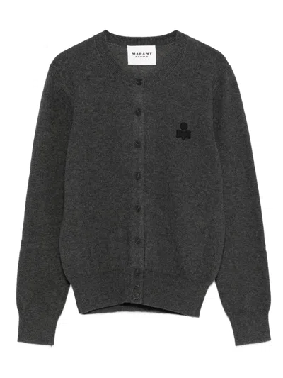 Isabel Marant Étoile Isabel Marant Etoile Mona Cardigan With Logo In Gray