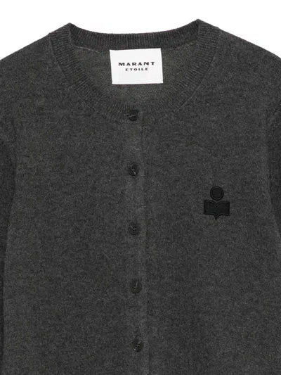 Isabel Marant Étoile Isabel Marant Etoile Mona Cardigan With Logo In Gray