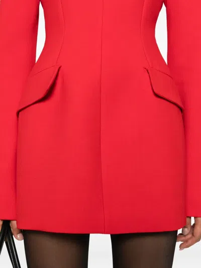 Sportmax Terfrite Wool-blend Gabardine Minidress In Red