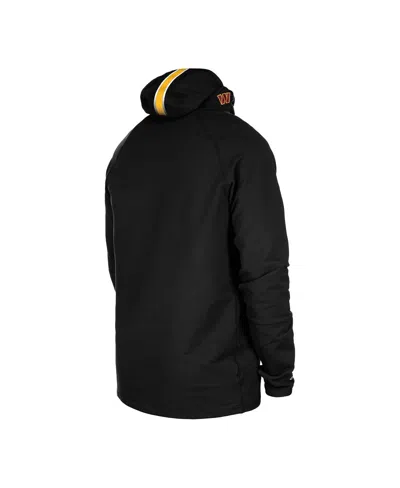 New Era Men's Black Washington Commanders Functional Fandom Balaclava Helmet Stripe Tri-blend Hoodie In Black