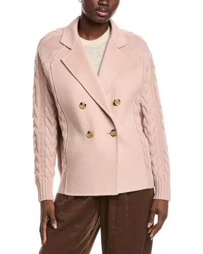 Max Mara Micio Wool & Cashmere-blend Jacket In Pink