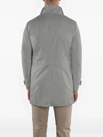 Moorer Double-breasted Zip-front Coat In Gray