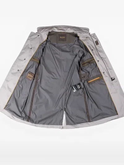 Moorer Double-breasted Zip-front Coat In Gray