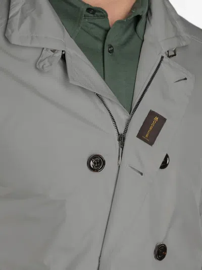 Moorer Double-breasted Zip-front Coat In Gray