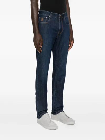 Corneliani Logo-patch Jeans In Black