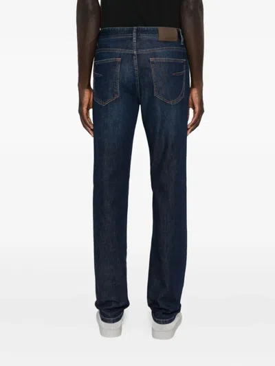 Corneliani Logo-patch Jeans In Black