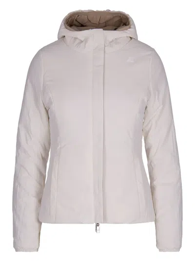 K-way Lily Hooded Zip-front Jacket In Brown