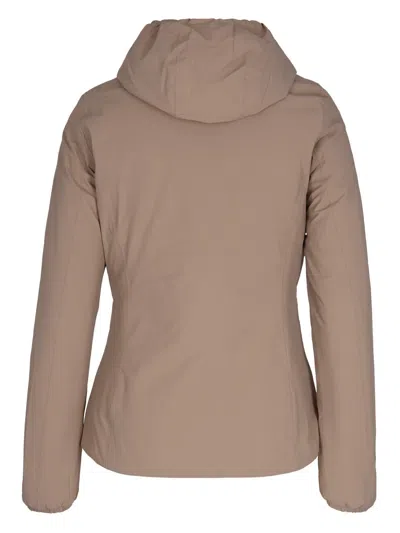 K-way Lily Hooded Zip-front Jacket In Brown