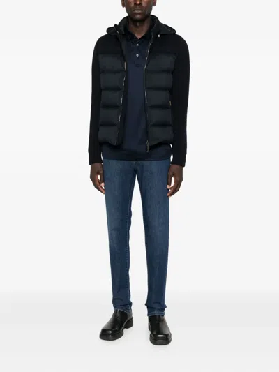 Corneliani Logo-patch Jeans In Blue