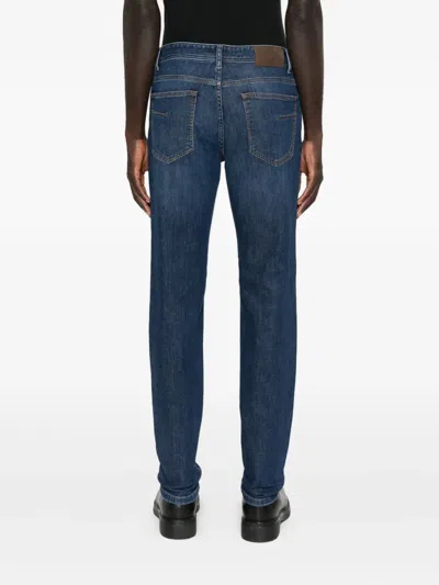 Corneliani Logo-patch Jeans In Blue